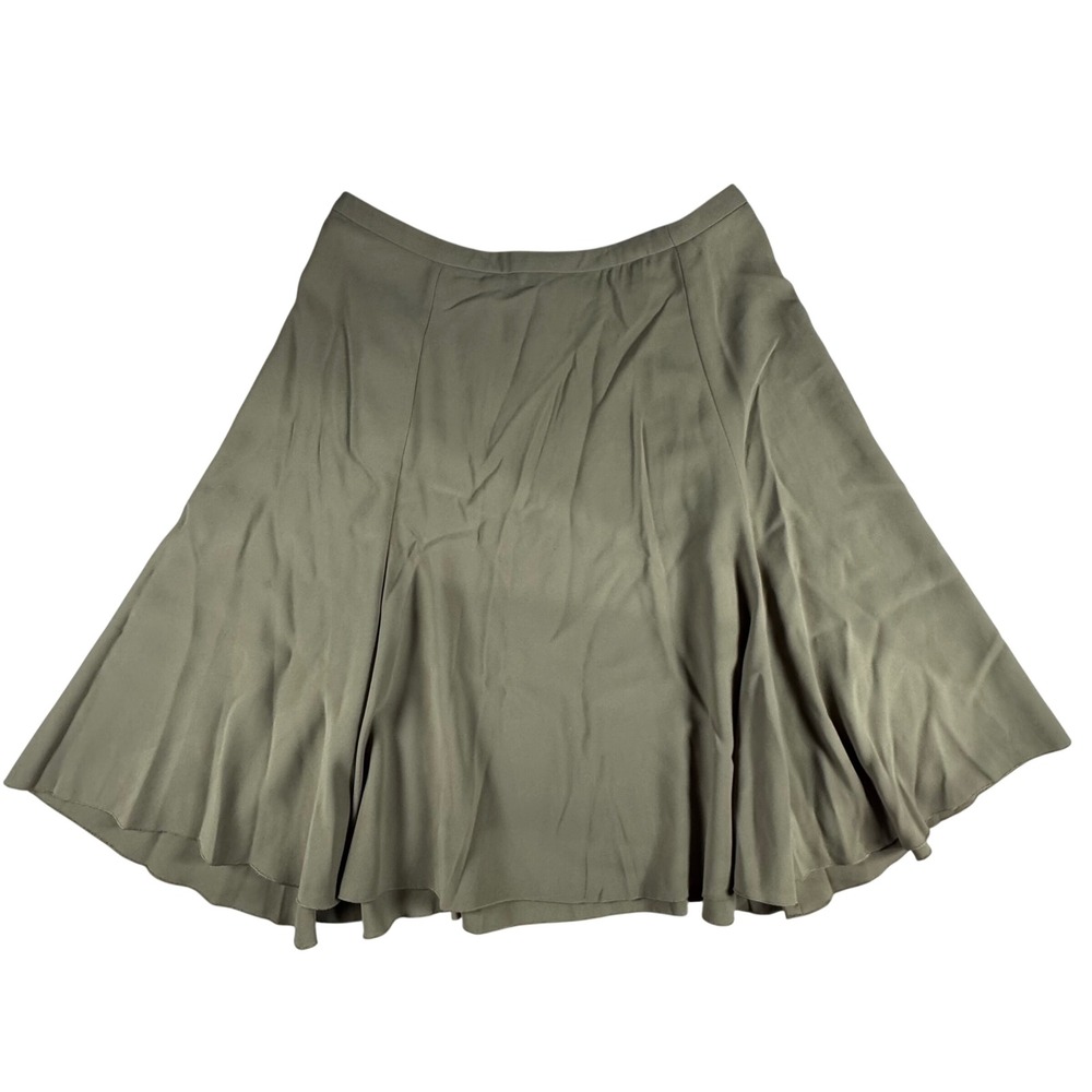 Armani Collezioni Midi Skirt Womens 44 US 8 Taupe Brown A-Line Flared Designer